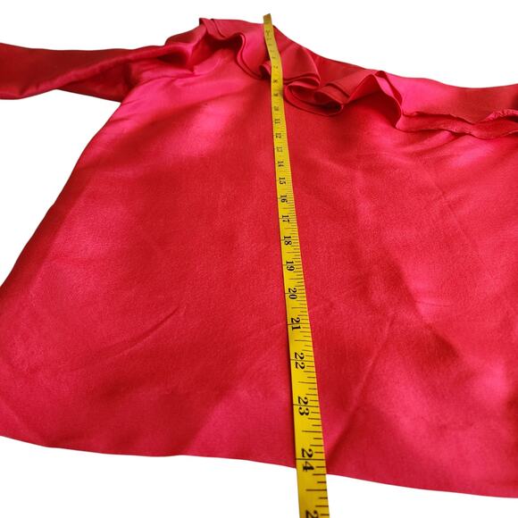 J Crew Womens One Shoulder Silk Shantung Top Size 8 Brilliant Poppy Ruffle NEW - Picture 11 of 11